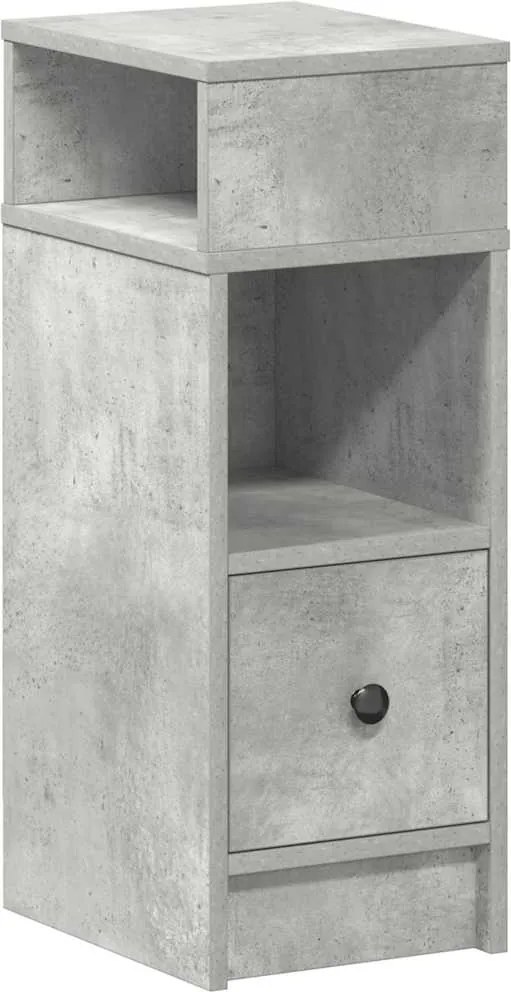 vidaXL betonszürke éjjeliszekrény fiókkal 25 x 31 x 66 cm