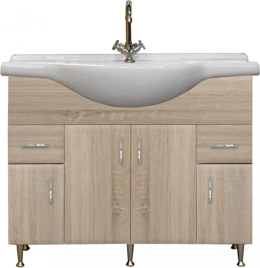 Bianca Plus 105 alsó szekrény mosdóval, sonoma tölgy színben