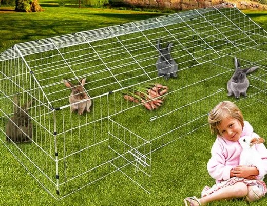 Cadoca® Nyúlketrec 180x75 cm - kék tető