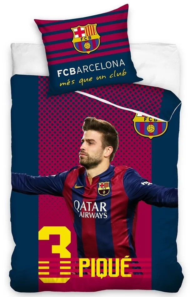 Tip Trade FC Barcelona Pique pamut ágyneműhuzat, 140 x 200 cm, 70 x 80 cm, 140 x 200 cm, 70 x 80 cm