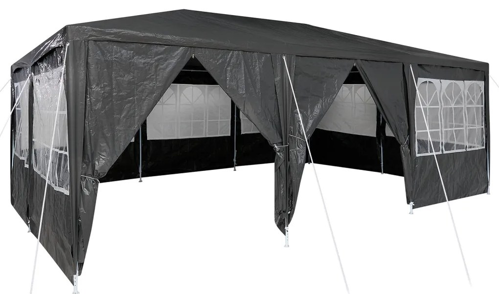 buli sátor 10 oldalfallal antracit 6x4 m PE