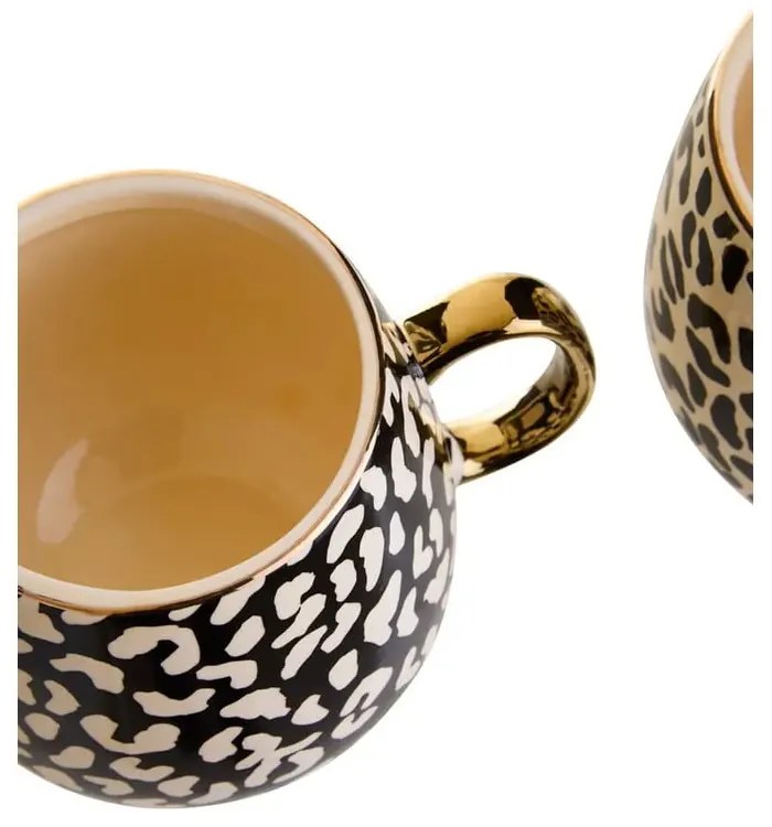 Fekete-aranyszínű agyagkerámia bögre szett 2 db-os 330 ml London – Premier Housewares