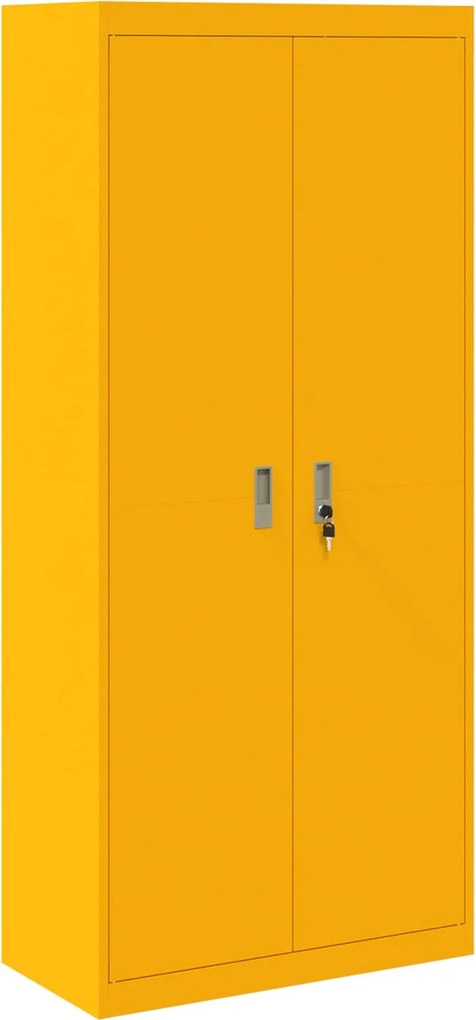 vidaXL Tárolószekrény Mustár sárga 80 x 40 x 180 cm Acél