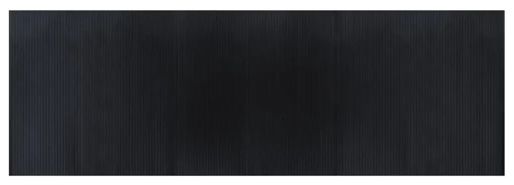 négyszögletű fekete bambusz szőnyeg 100 x 300 cm