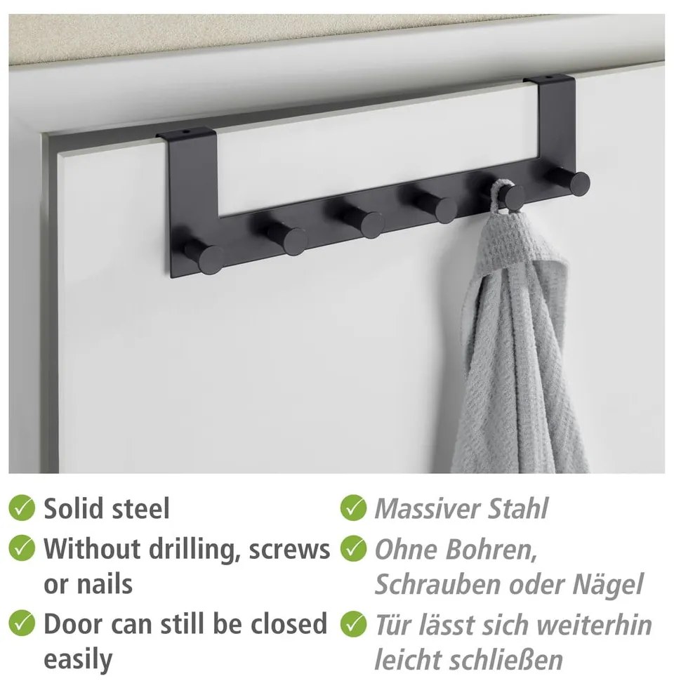 Fekete fém ajtófogas 39 cm Celano – Wenko