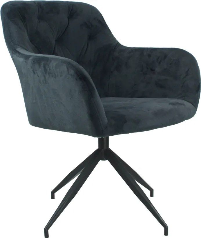 Forgószék, sötétszürke Bársony szövet/fekete, VELEZA NEW
