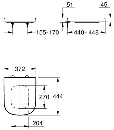 GROHE 39330002 - EURO CERAMIC WC-ülőke, tartós fehér