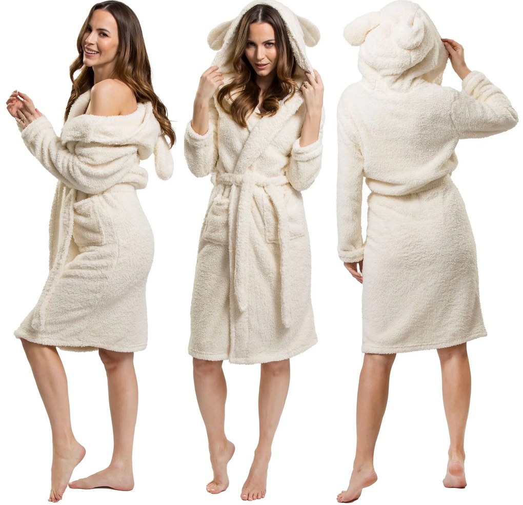 Teddy Ecru Women fürdőköpeny S/M