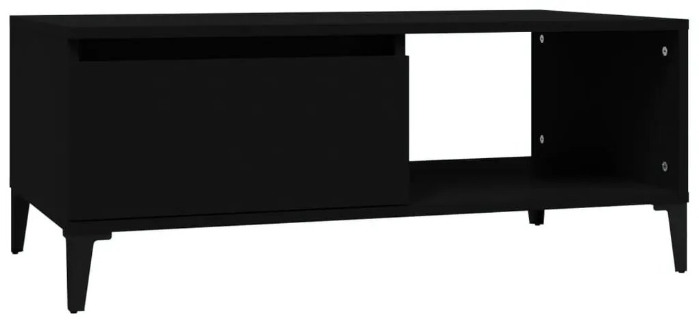 Fekete szerelt fa dohányzóasztal 90x50x36,5 cm