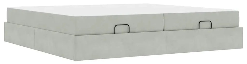 Ágykeret Világosszürke 200 x 200 cm Bársony