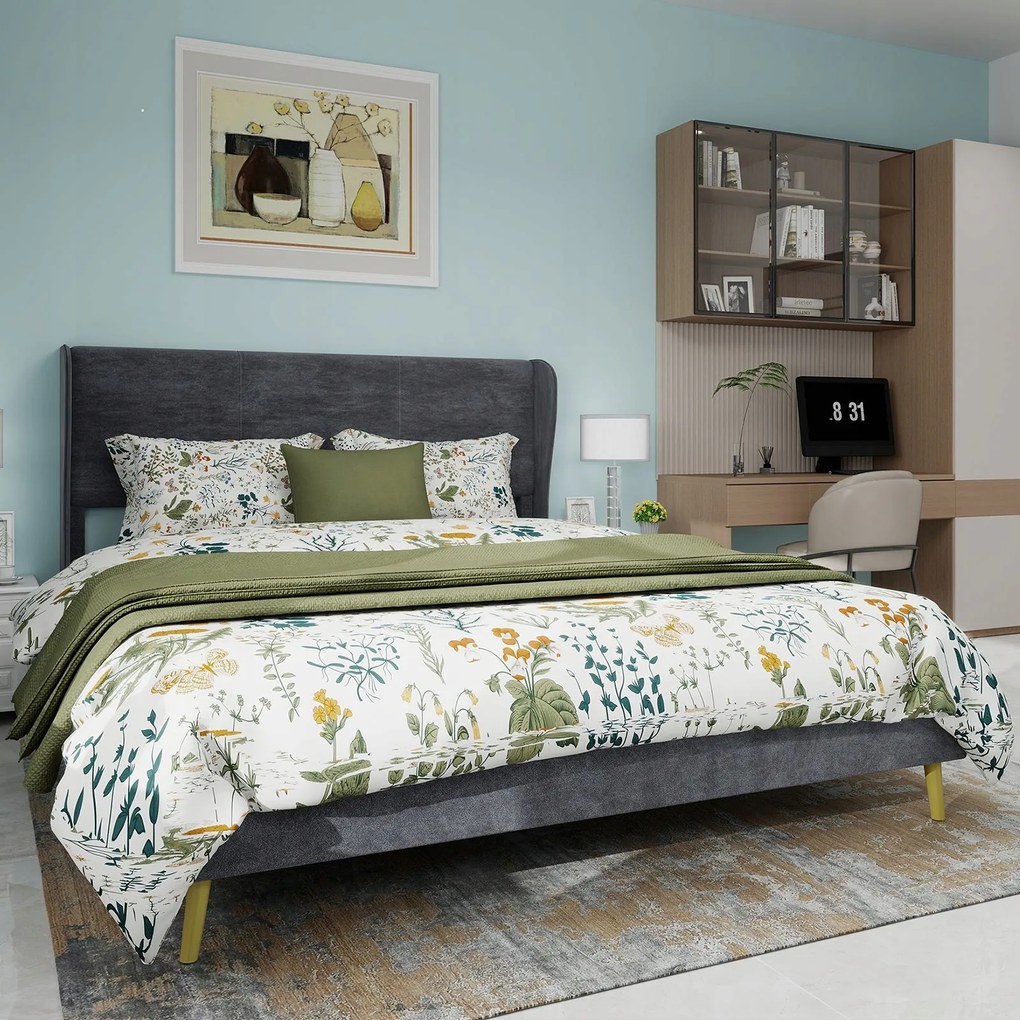 Kárpitozott ágy Dupla gyerekágy 160x200cm szürke