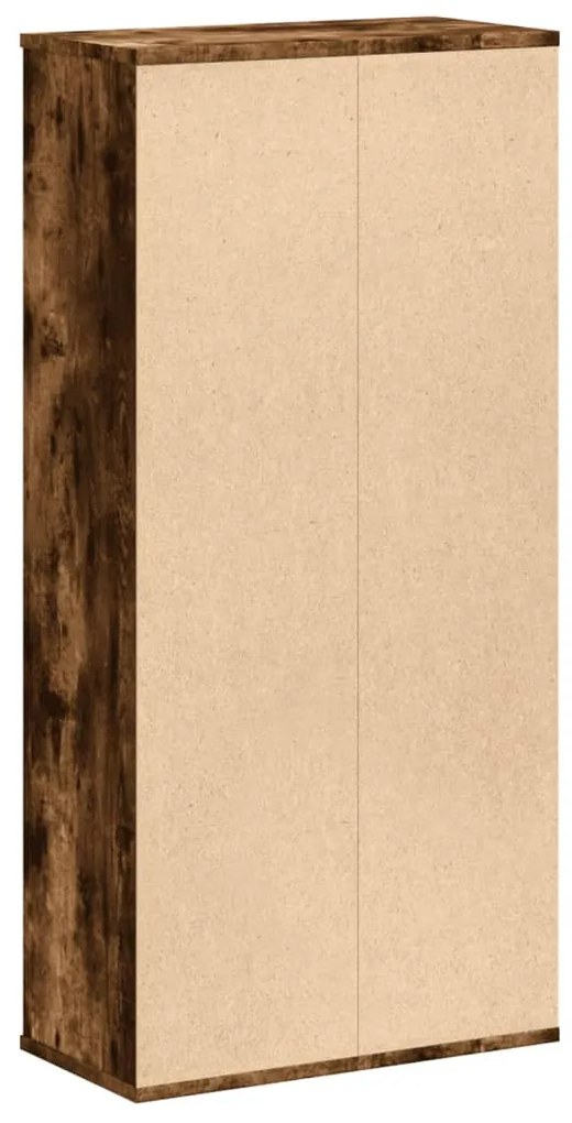 füstös tölgy színű szerelt fa könyvszekrény 50x25x105 cm