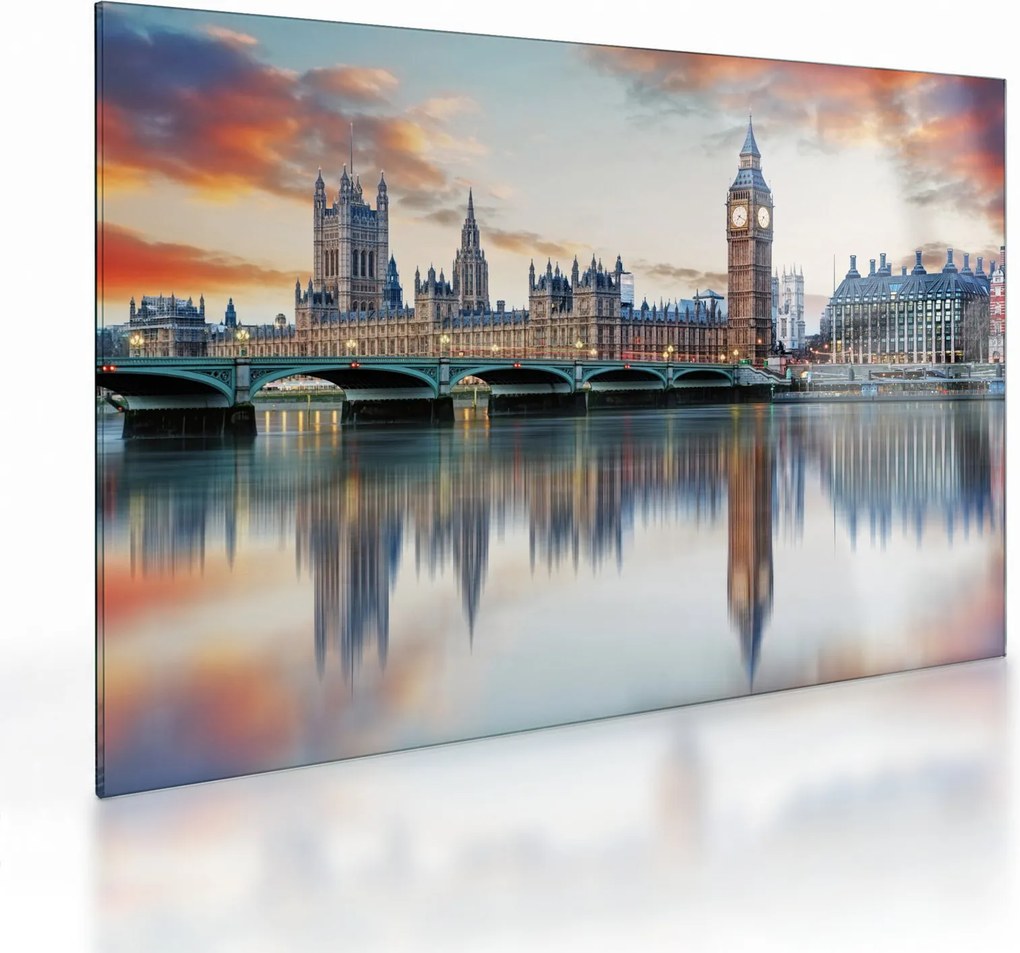 Kép - a Parlament londoni házai (üvegen) (70x50 cm)