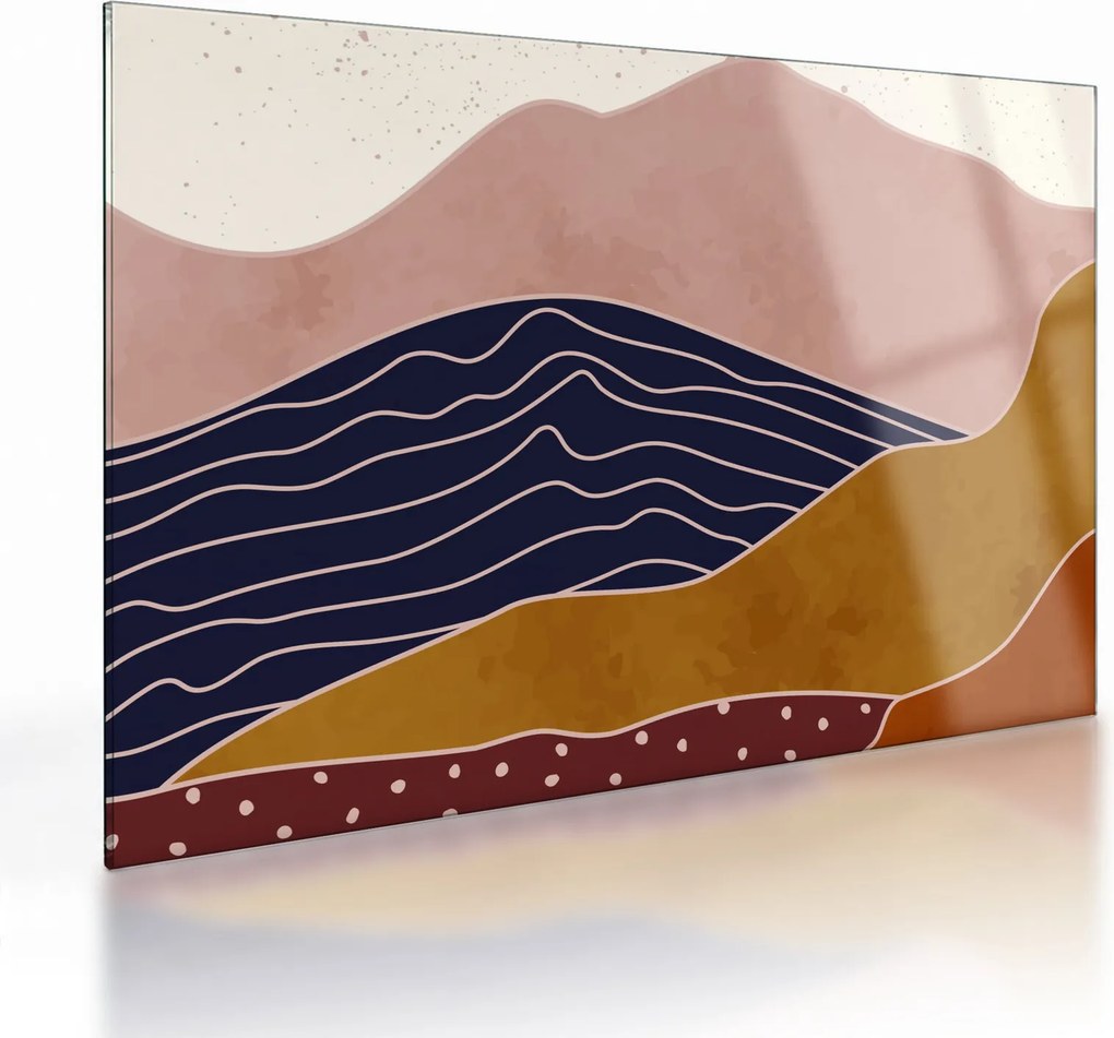 Kép - Nap a hegyek felett (üvegen) (70x50 cm)