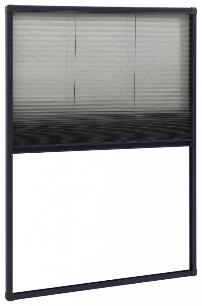 antracitszürke alumínium pliszé ablakszúnyogháló 80 x 120 cm