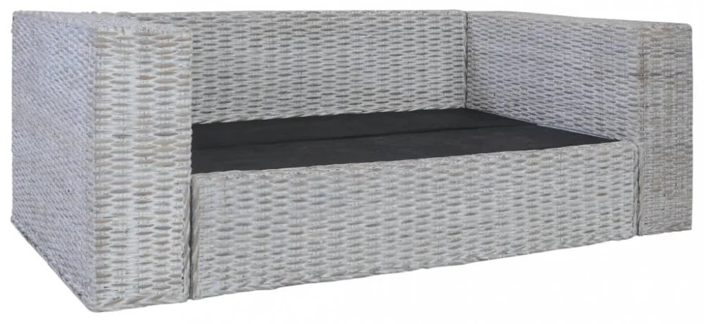 2 személyes szürke természetes rattan kanapé párnával