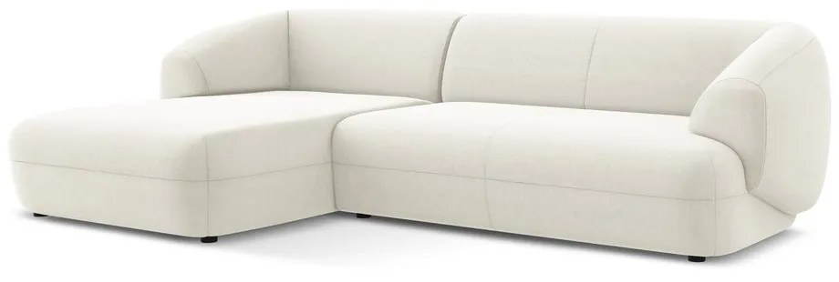 Fehér bársony sarokkanapé (bal oldali) Moana – Makamii