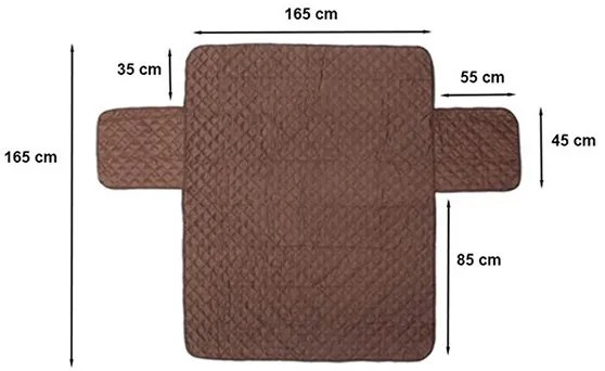 Kétoldalú kanapévédő takaró - Barna-bézs WLM-259
