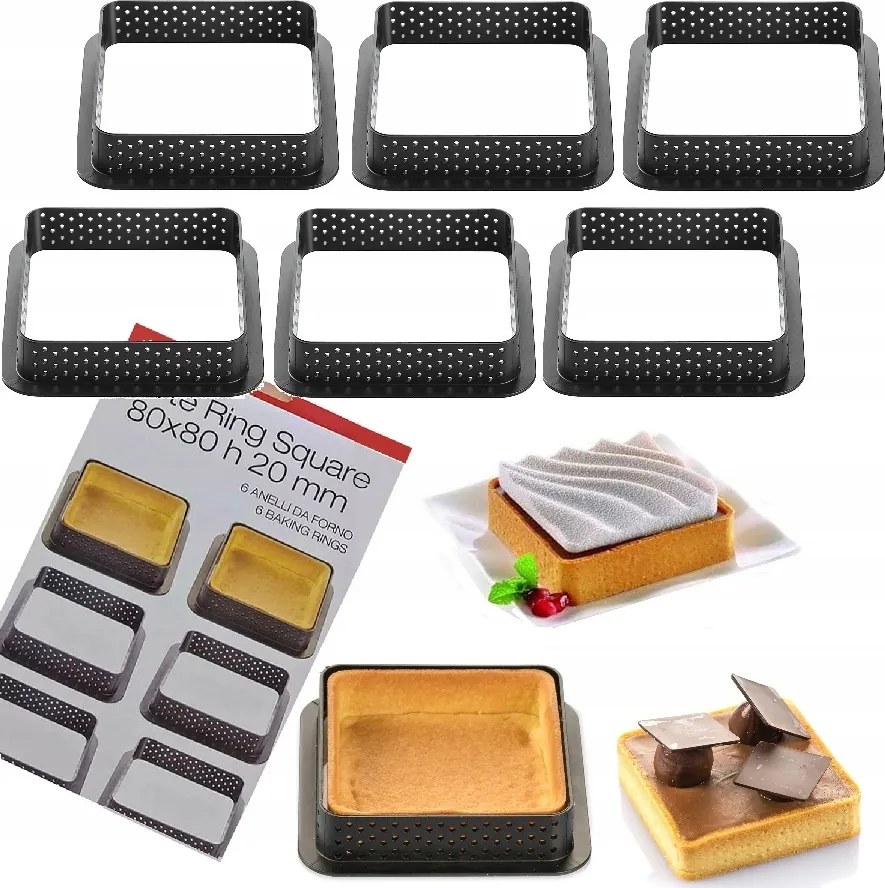 Rant Szögletes Tortaformák 6 Db-os Szögletes Forma 8cm