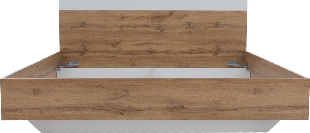 Dupla ágy, 160x200, tölgy wotan/fehér, GABRIELA