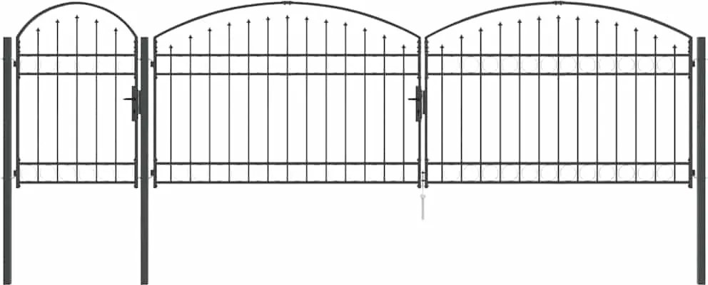 vidaXL Kerti Kapu Íves Födelével Szürke 500 x 100 cm Acél