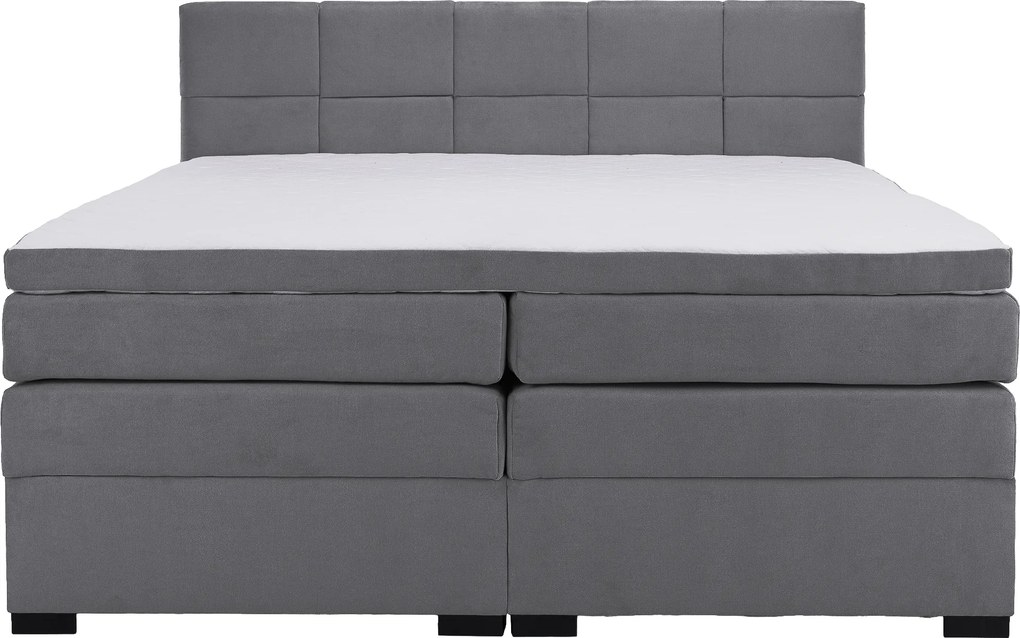 Boxspring ágy, 180x200, szürke, APRIL
