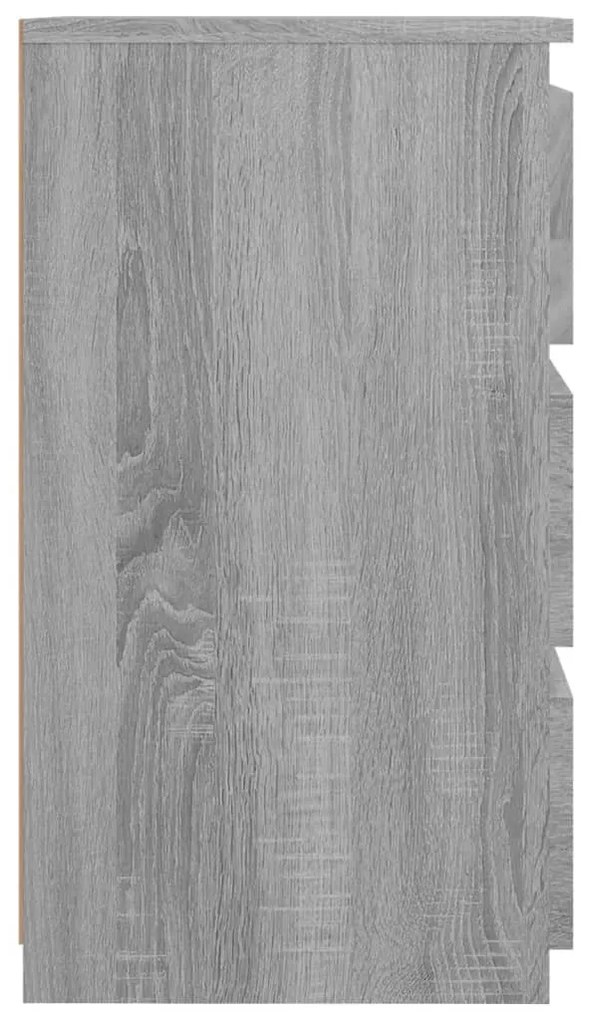 2 db szürke sonoma szerelt fa éjjeliszekrény 40x35x62,5 cm
