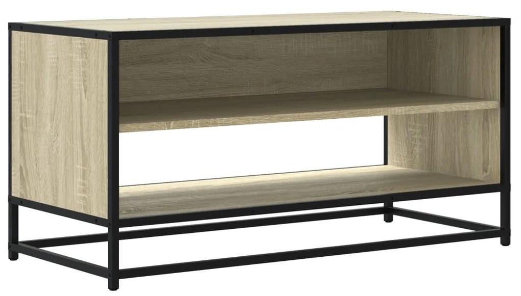 sonoma tölgy színű szerelt fa és fém TV-szekrény 91x40x46 cm