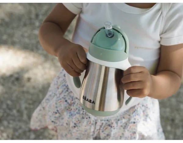 Beaba - Hőszigetelt pohár szívószállal 250 ml zöld
