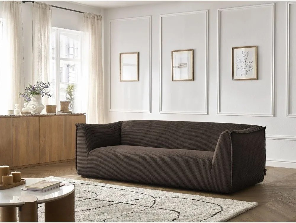 Barna kordbársony kanapé 242 cm Giorgia – Bobochic Paris