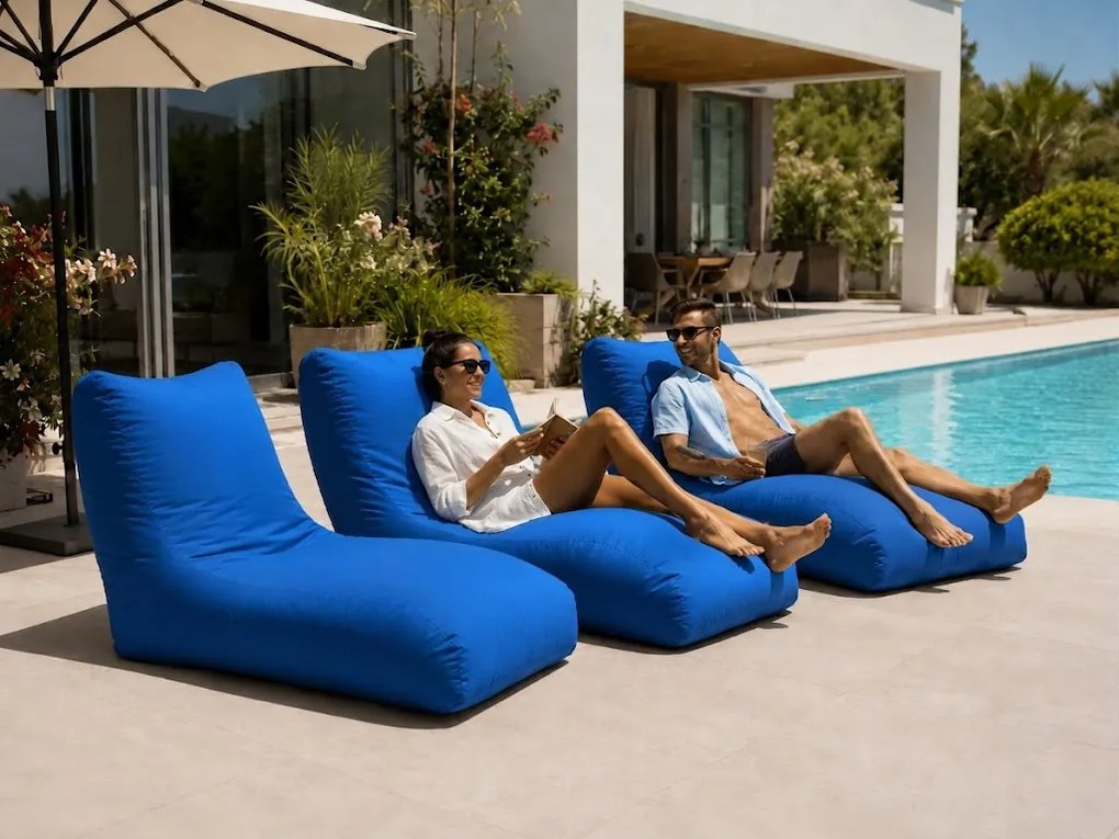 Beantime Sunbed Outdoor PRO babzsákfotel kék 130x70x85 cm