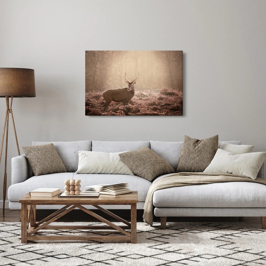 Kép - Szarvas az erdőben (90x60 cm)