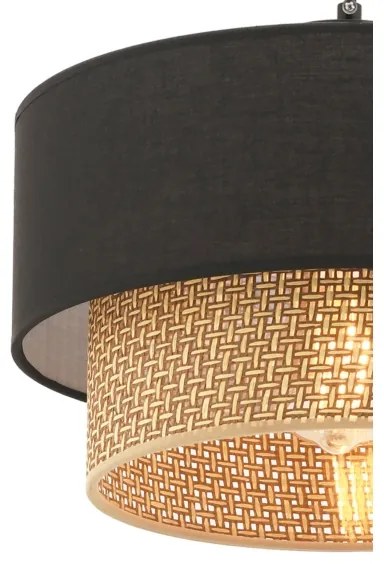 ECHO kábeles függőlámpa 1xE27/60W/230V fekete/barna