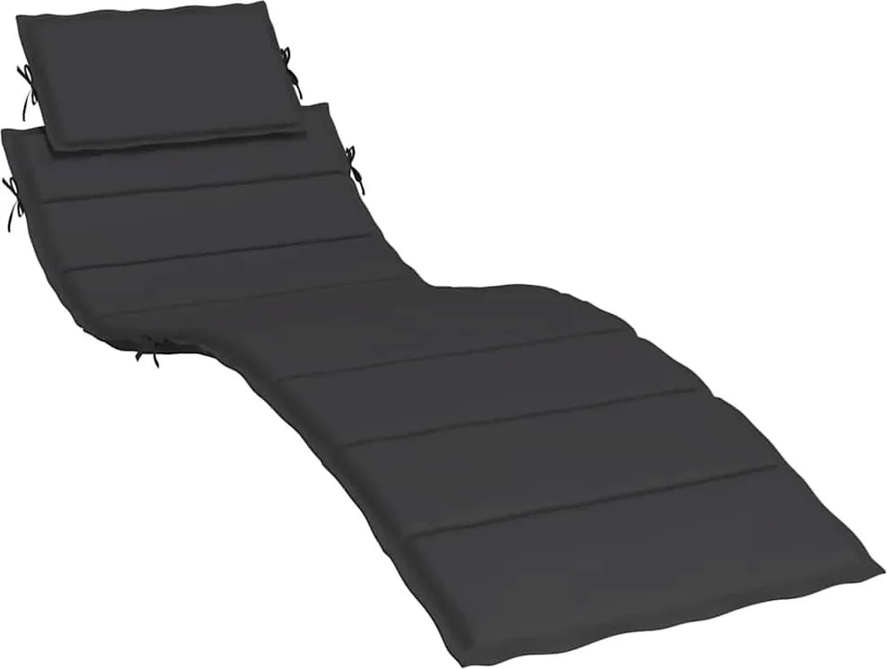 vidaXL fekete oxford szövet napozóágy párna 186x58x4 cm