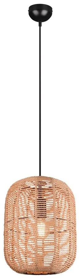 Világosbarna függőlámpa textil búrával ø 35 cm Runa – Trio