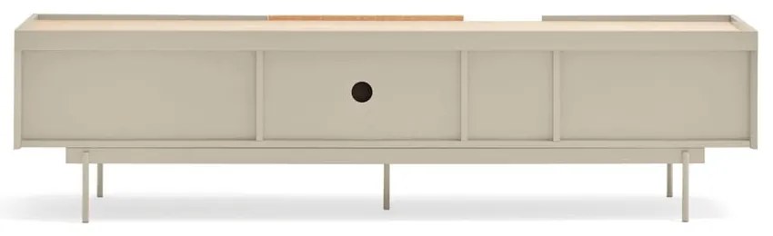 Bézs-natúr színű TV-állvány tölgyfa dekorral 180x45 cm Otto – Teulat