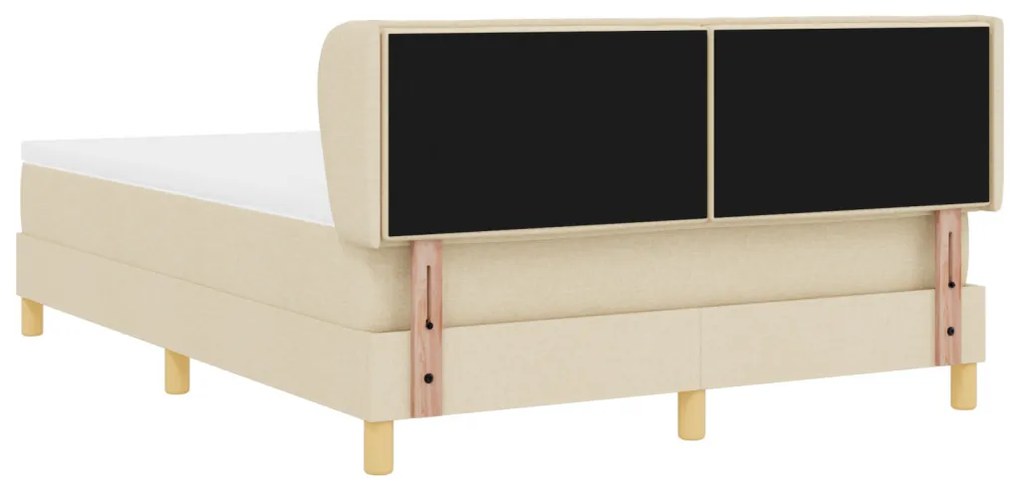 Boxspring Ágy Matraccal - Krém, 140x190 cm, Szövet