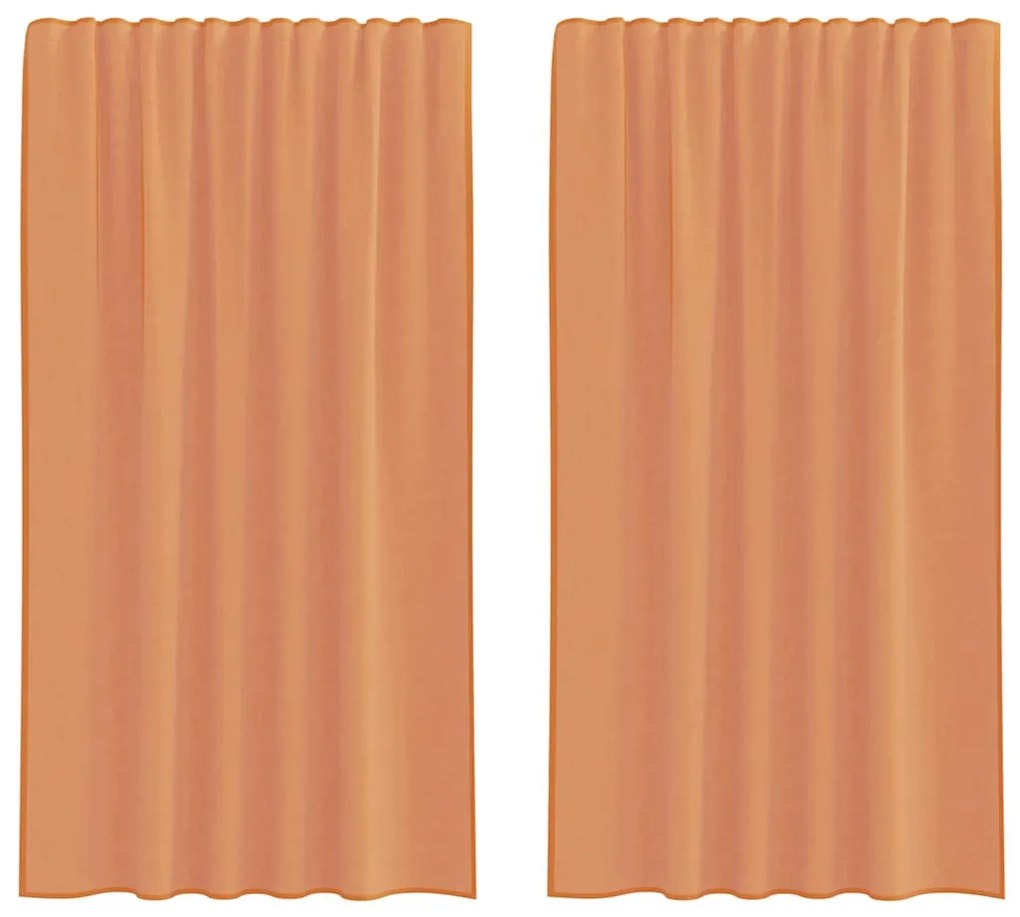 2 db terrakotta fátyolfüggönyök hurokkal 140x175 cm