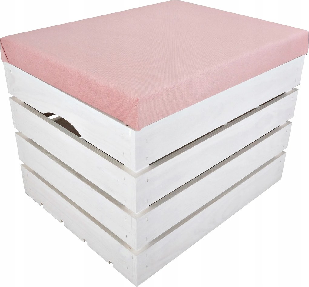 Doboz Ülőfelülettel Fehér Tároló Puff