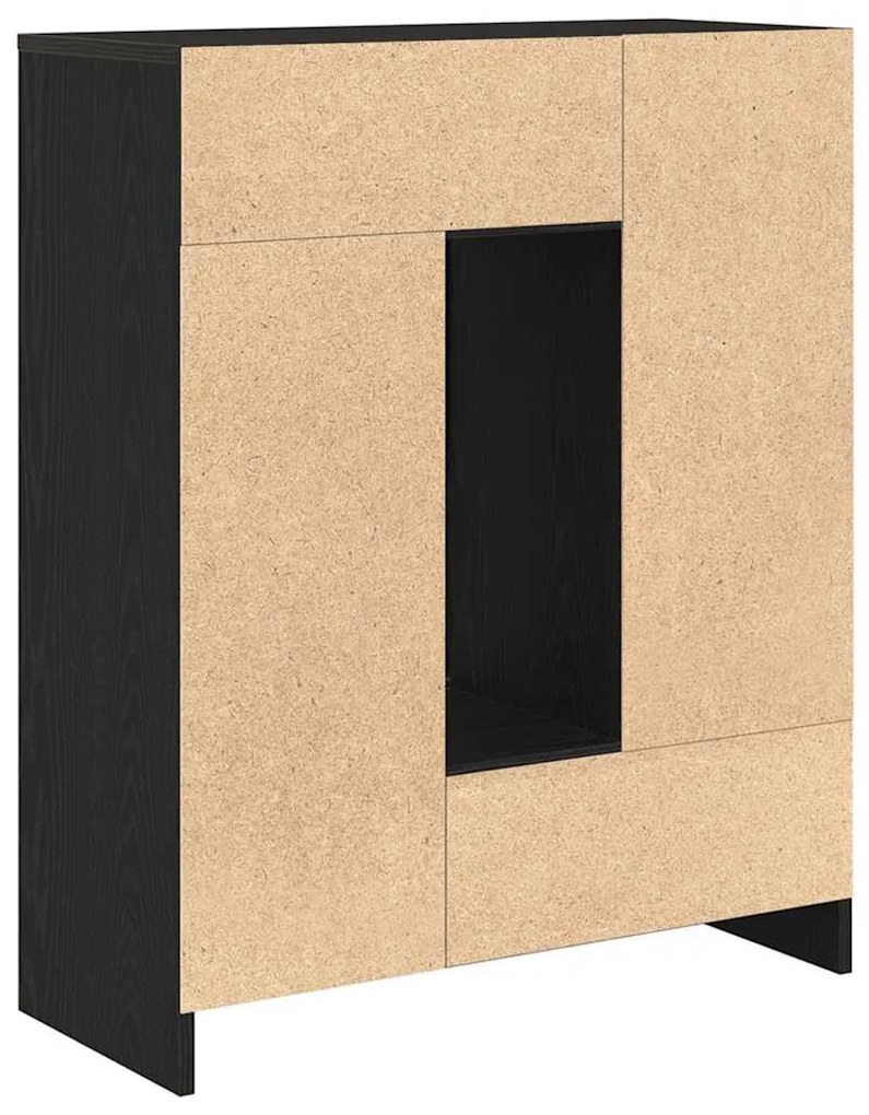 fekete tölgy komód fiókokkal és ajtókkal 73x31x90 cm