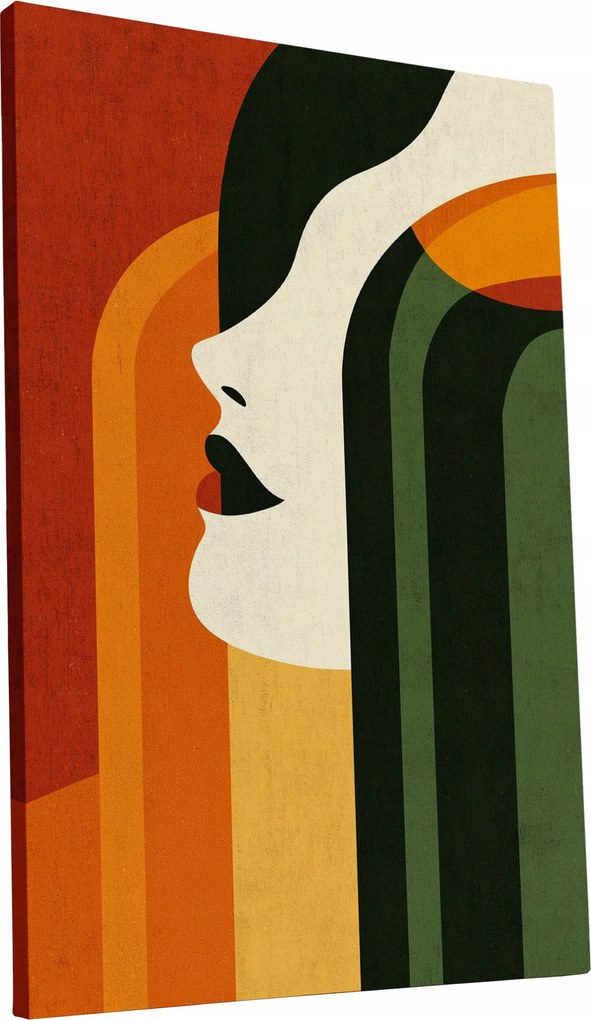 Vászonkép Retro Nő a 70-es évek stílusában otthon nappali 70x100