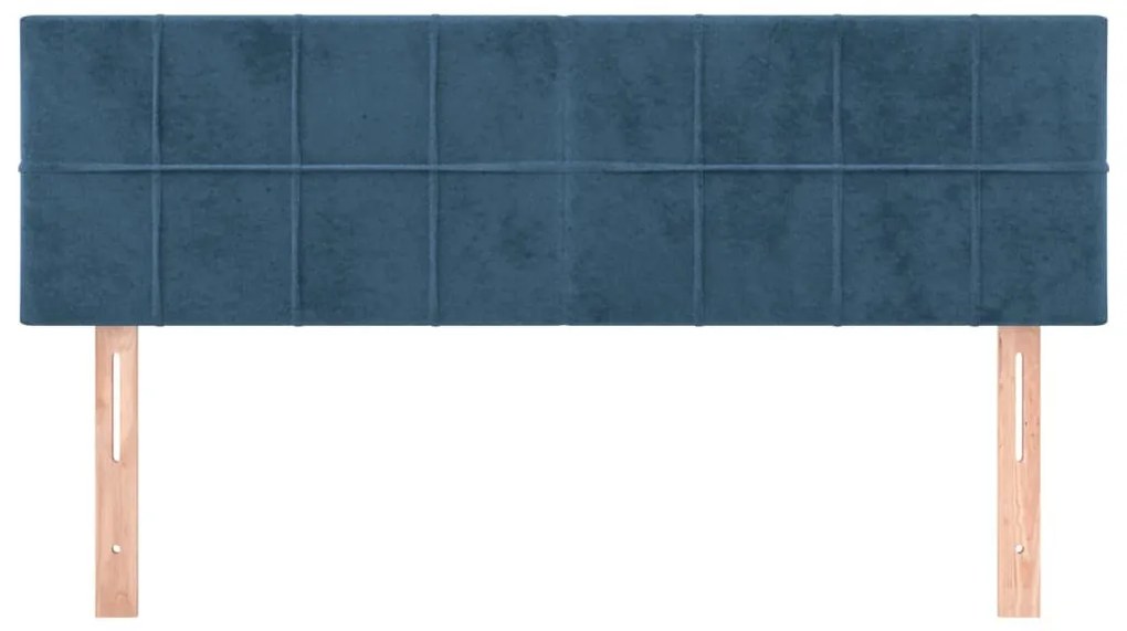 2 db sötétkék bársony fejtámla 72 x 5 x 78/88 cm