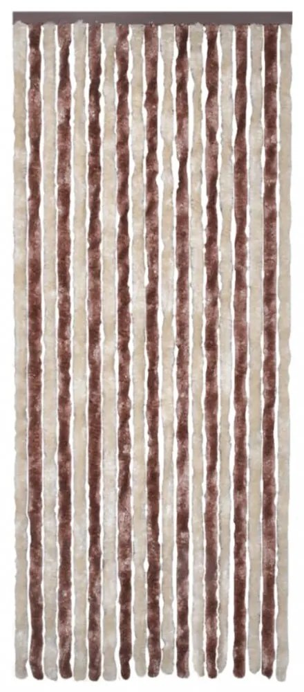 bézs és világosbarna zsenília rovarfüggöny 56 x 200 cm