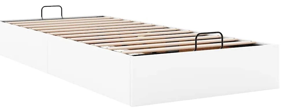 Ottomán ágykeret matrac nélkül fehér 80x200 cm műbőr