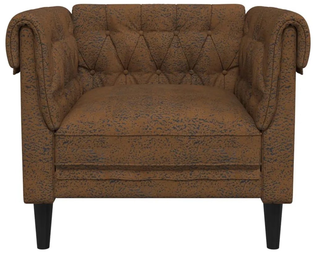 barna szövet Chesterfield kanapé