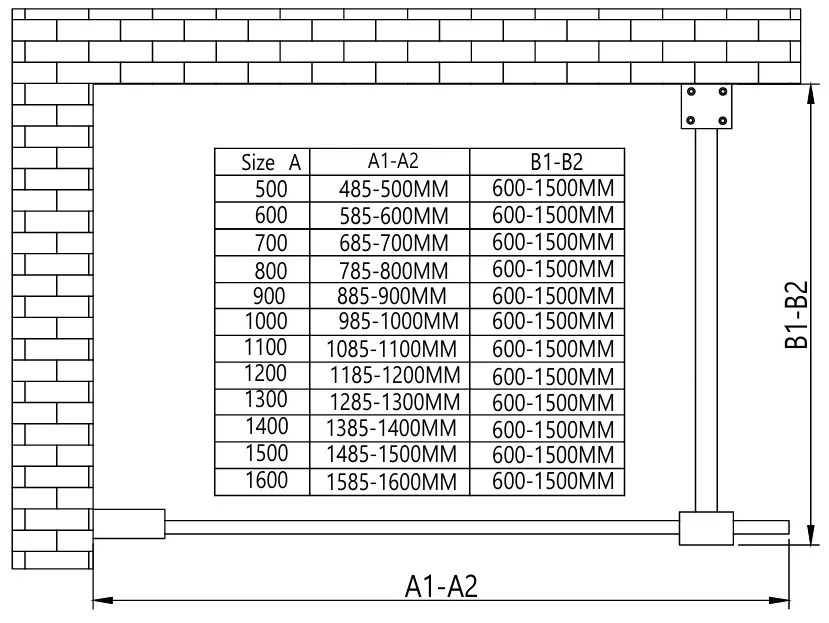 Erga Paris, Walk-In zuhany paraván 50x200 cm polccal és törülközőtartóval, 8 mm átlátszó üveg, króm profil, ERG-V02-PARIS-050x200-CL-CR-BAR