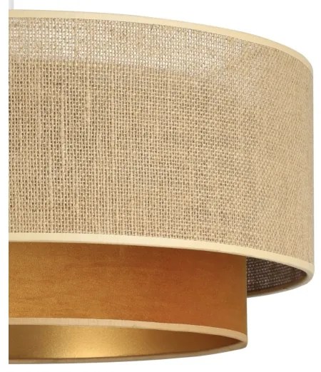 SARTA kábeles csillár 1xE27/60W/230V Ø 45 cm réz/juta