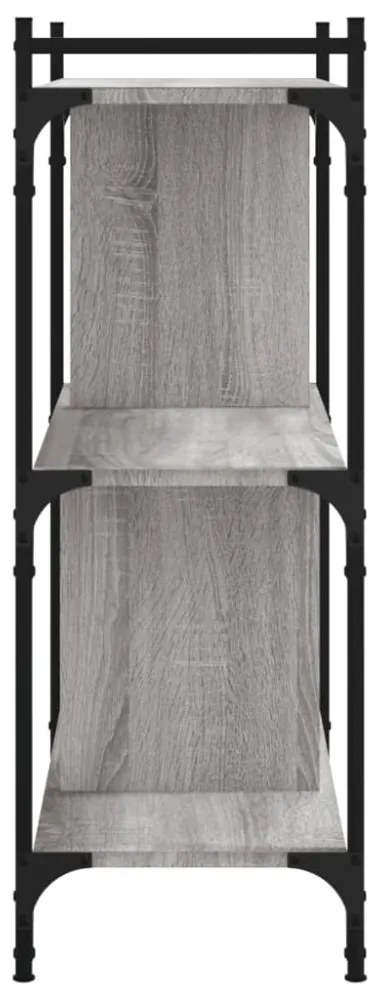 3 szintes szürke sonoma színű fa könyvespolc 76 x 32 x 88 cm