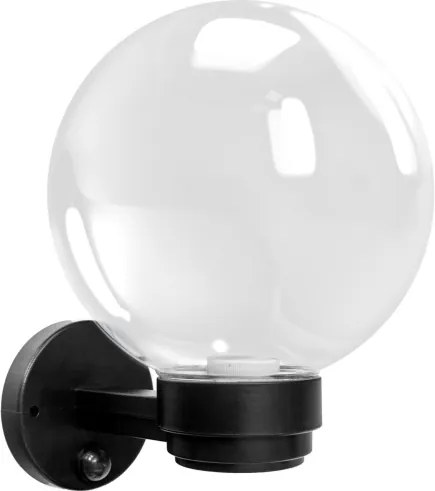 Brilagi - Kültéri fali lámpa mozgásérzékelővel HARBOR 1xE27/40W/230V IP33 fekete/átlátszó