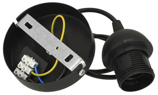 Zsinóros függőlámpa NATIA 1xE27/60W/230V, Ø 45 cm, fehér/fekete